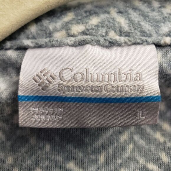 Columbia Womens Pullover Fleece Type Jacket Size L Gray White  Pre-Owned - Picture 8 of 10
